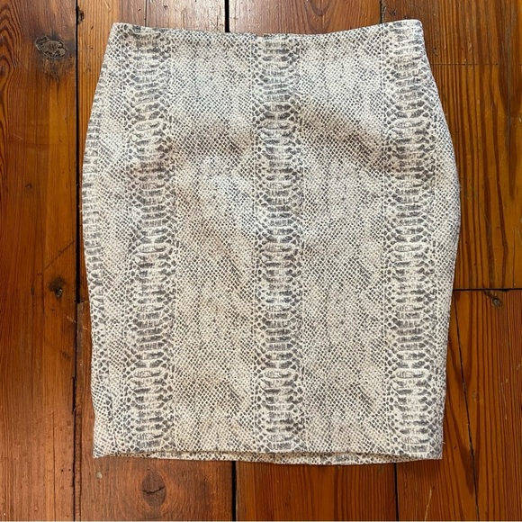 Ann Taylor Dresses & Skirts - Ann Taylor Snake Print Pencil Skirt in Cream and Gray